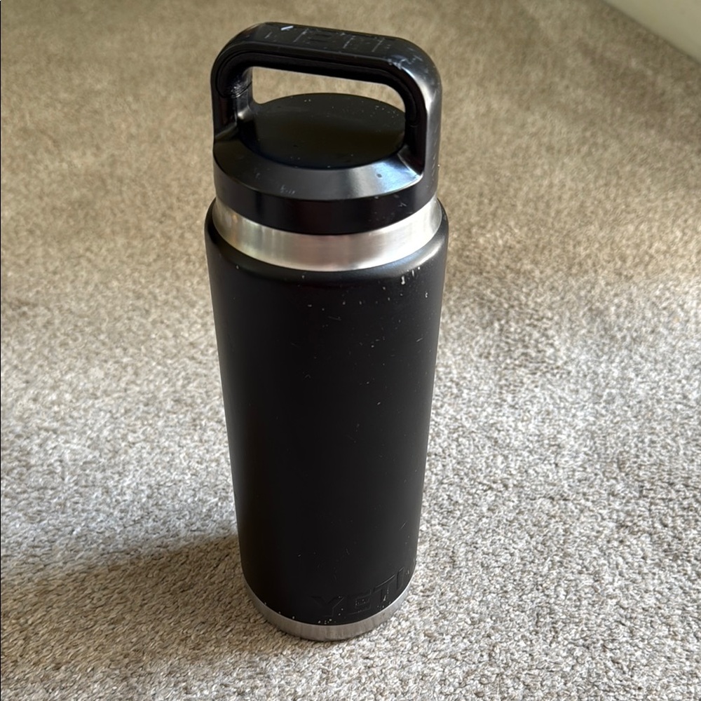 Yeti Black and Silver Insulated Bottle